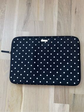 Kate Spade Black and White Polka Dot Laptop Sleeve 15”x11”